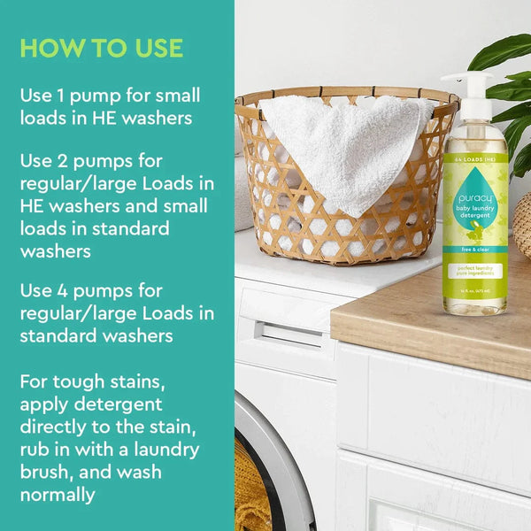 Natural Baby Laundry Detergent - Free & Clear - 16oz