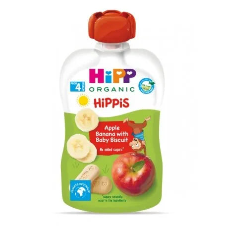 HiPP Hippis Apple Banana & Baby Biscuit Puree 100g