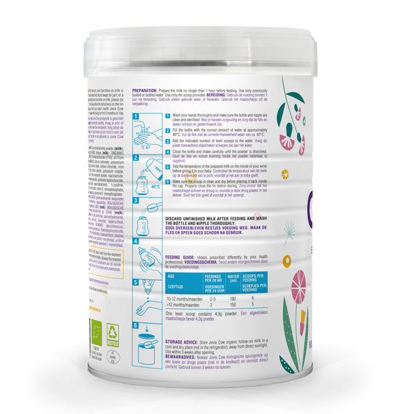 Jovie Organic Follow on Cow Milk - Stage 3 (4 cans)