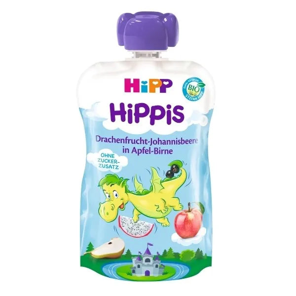 HiPP Hippis Apple, Pear, Pitahaya & Blackcurrant Puree 100g