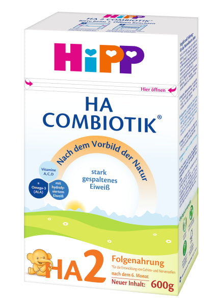 HiPP Hypoallergenic HA2 Combiotic Follow-on Infant Milk Formula (600g) - 6 Mo+ (8 boxes)