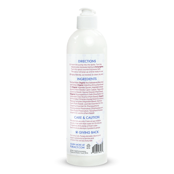 Organic Baby Lotion - Lavender & Grapefruit - 12oz