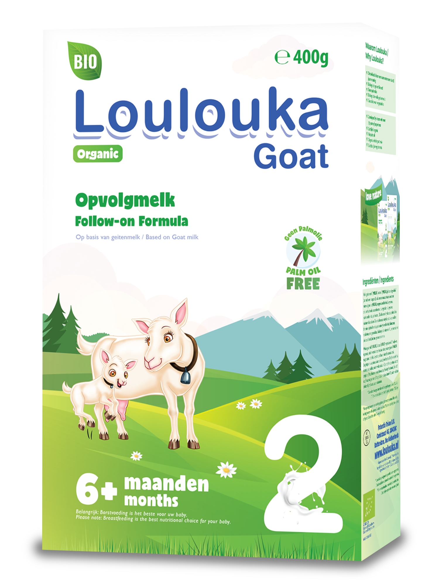 Loulouka organic Goat follow-on milk Stage 2 400g (24 boxes)